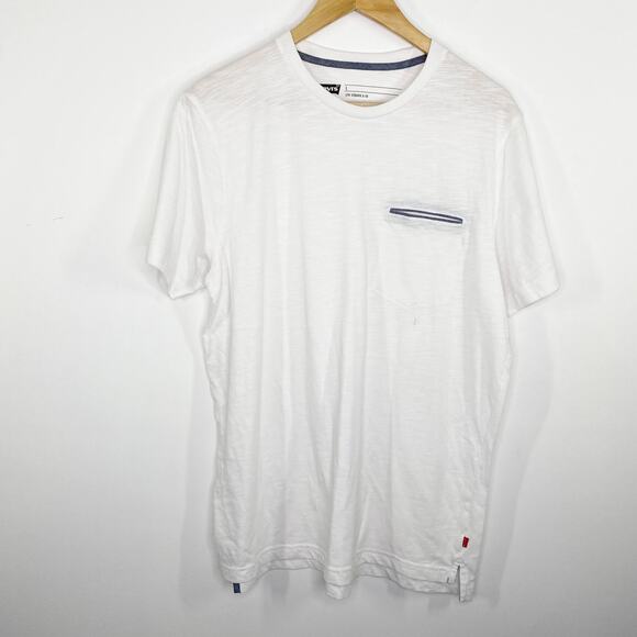 Levi's White Short Sleeve Crew Neck T-Shirt Men's Size Large L - Picture 1 of 6